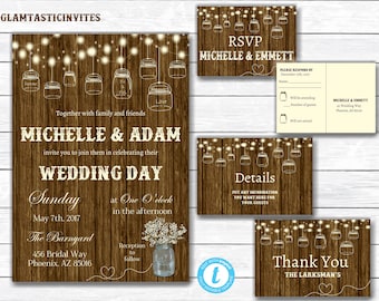 Rustic Wedding Invitation Printable, Country Wedding Invitation, Digital file, Printable, Rustic Template, Wedding Template, Invite Template