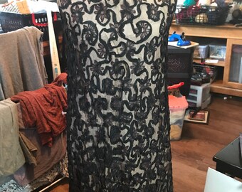 1960's Sleeveless Lace Overlay Dress