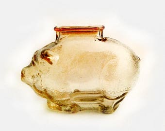 piggy coin bank - Carnival Glass Piggy Bank - piggy money bank - Glass Piggy Bank # 116