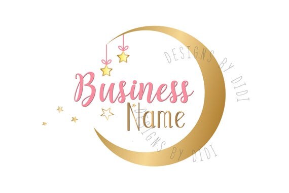 Custom logo design gold moon Logo design moon stars Business