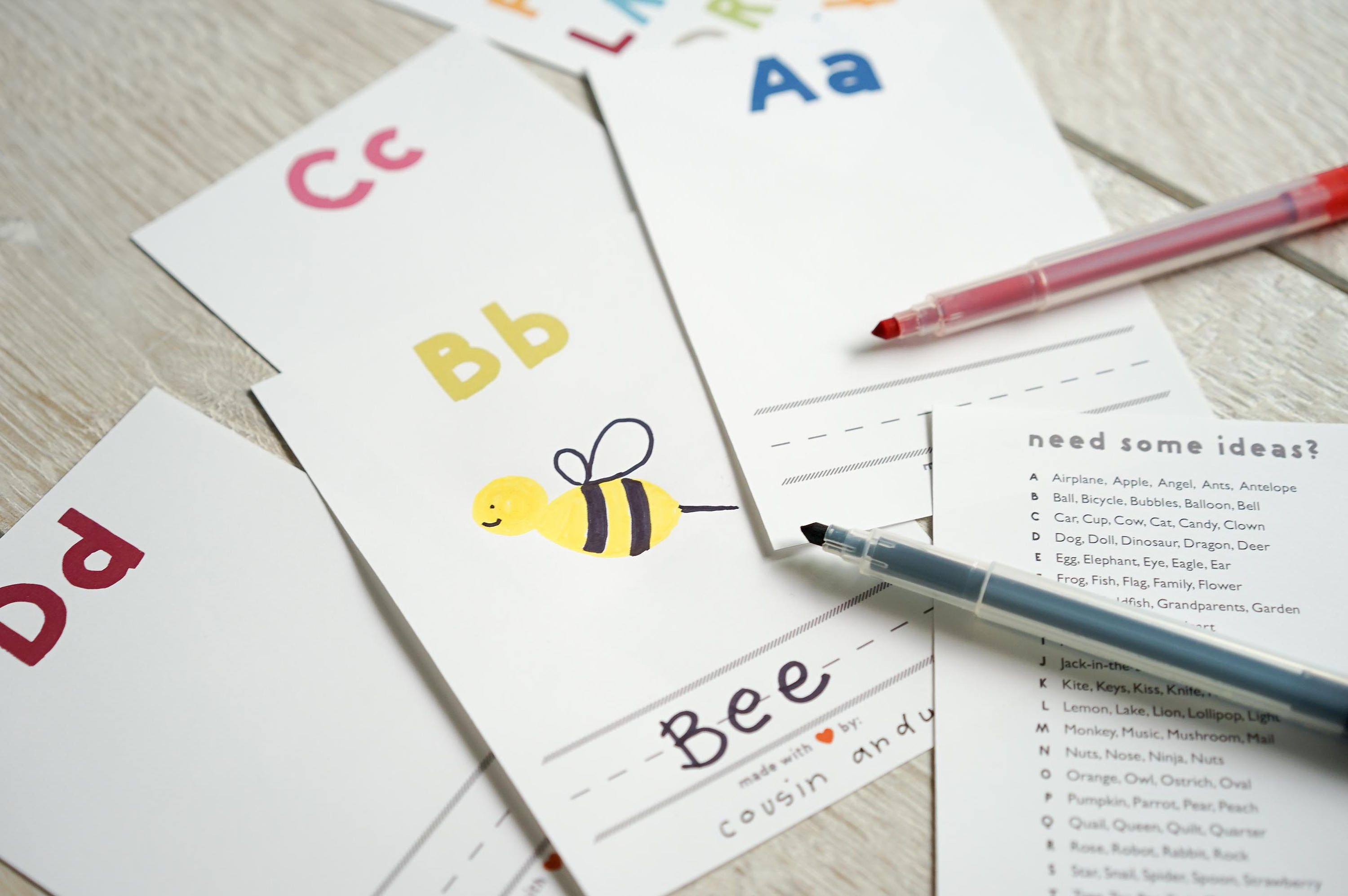 4x6 Size Printable DIY Alphabet Book for Baby Shower Activity