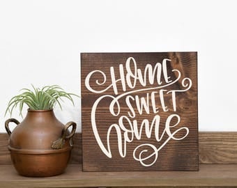 Home sweet home sign Rustic family sign Housewarming gift Entryway decor Home wood sign Mantle decor Rustic home sign Farmhouse New home