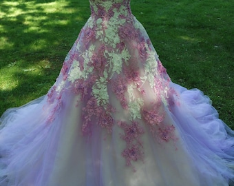 Evening gowns - purple pink gowns design