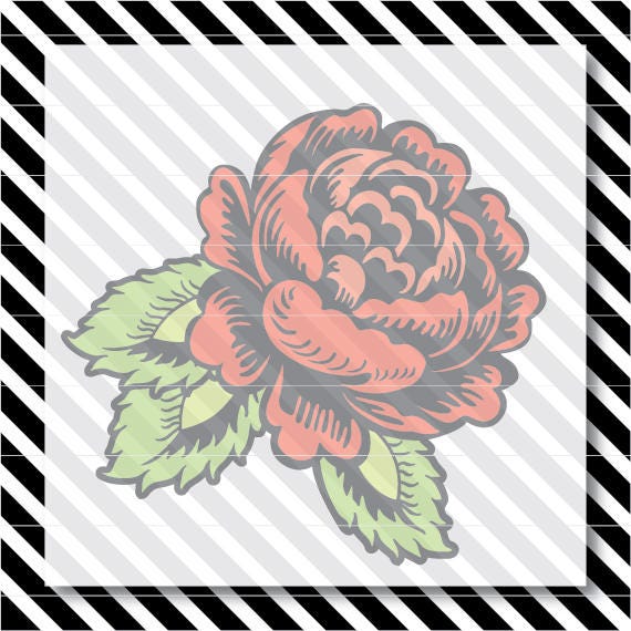 rose svg floral svg cut file svg rose design dxf file
