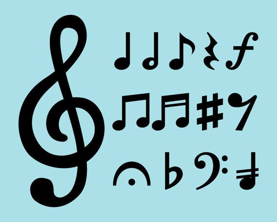 SVG DXF PNG Cut Files Silhouette Music Cutting File