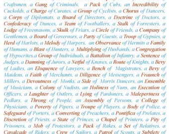 Blank Greetings Card - Collective Nouns for People