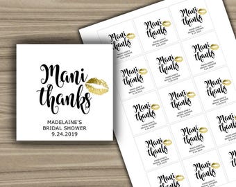 Mani Thanks Tags Bridal Shower Thank You Gifts Baby Shower