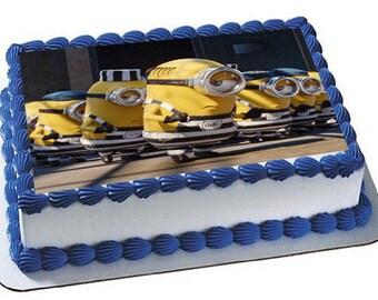 Despicable Me Minions Cake Topper, Minions Birthday Party, Minions frosting sheet, Cupcake topper, Customized cake topper