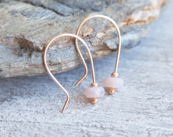 Pink Opal Earrings, Rose Gold Pink Opal Earrings, Rose Gold Opal Earrings, Pink Opal Rose Gold Earrings, Opal October Birthstone Earrings