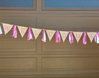 welcome baby girl banner