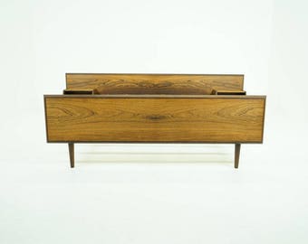 309-149 Danish Mid-Century Modern Rosewood Bed Frame European Queen Size