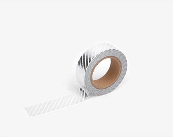Dailylike Washi Tape : Pencil Obilique - Silver