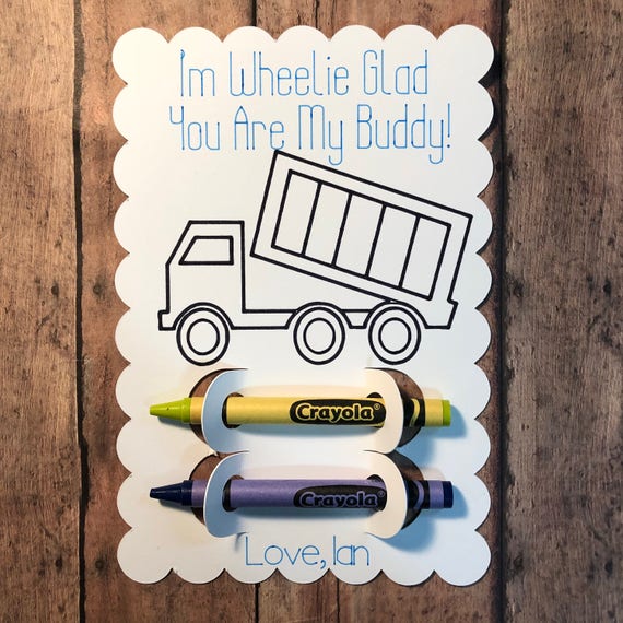 Truck Coloring Cards Party favors kids custom truck