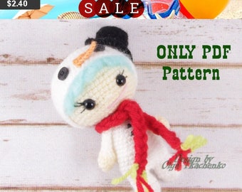 SALE 20% PDF PATTERN Christmas Snowman doll crochet amigurumi doll pattern doll lalylala crochet pdf amigurumi pattern pdf doll Dollmaking