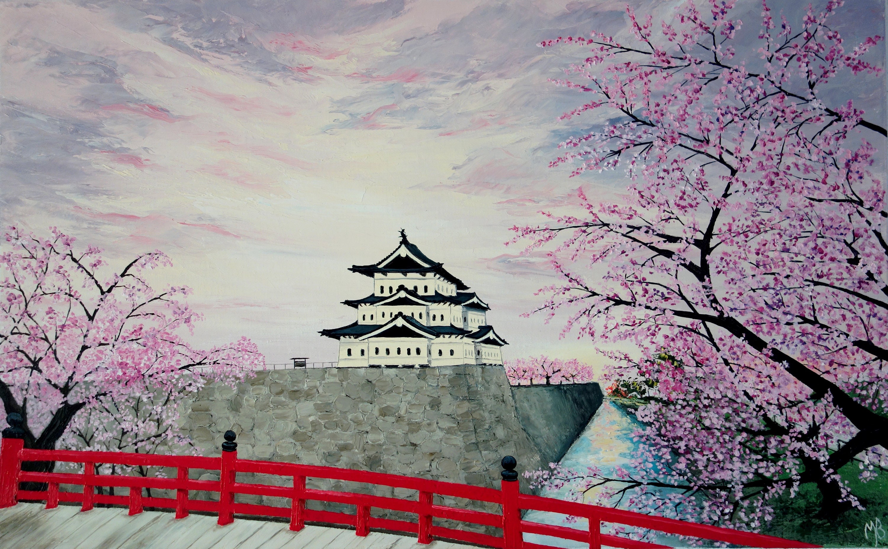 Landscape Painting / Peinture décorative paysage Sakura