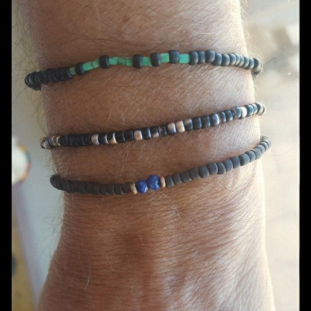 Men's Beaded Bracelets Bead Bracelets for Men by DESERTDUSTMEN