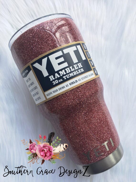 Rose Gold Glittered Tumbler/Glitter Yeti/Gold Glittered Yeti