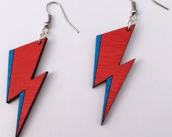 Bowie Bolt Earrings, David Bowie Lightning Bolt Dangle Earrings, Ziggy Stardust Jewlery