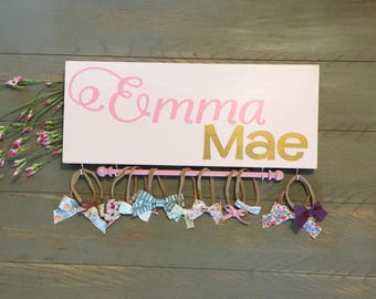 Boho Nursery, Baby Girl Gift, Headband Organizer, Hair Bows, Chunky Necklace, Nursery Decor, Hairbow Holder, Headband Holder, Baby Shower