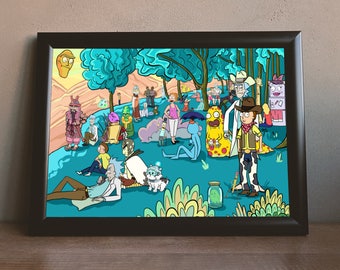 Rick and Morty Poster/Art Print A Sunday Afternoon in the Multiverse