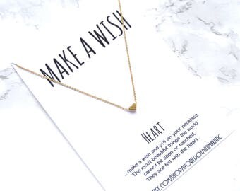 Tiny heart necklace, fine jewelry, love friendship necklace, wish jewelry, dainty minimalist necklace, delicate simple necklace