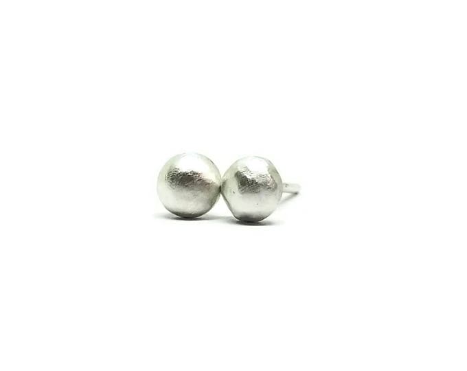 Sterling Silver Ball Earrings, Silver Ball Post Earrings, Handmade Sterling Silver Stud Earrings, Unique Birthday Gift, Gift for Her