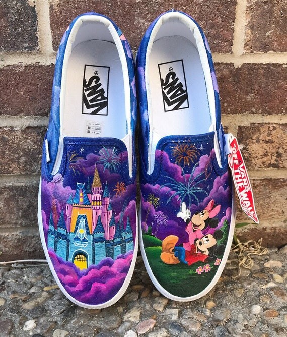 Minnie and Mickey painted shoes