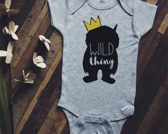 Wild thing onesie, where the wild things are, baby shower gift, baby announcement