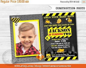 50% OFF SALE Construction Birthday Invitation, Construction Party, Construction Birthday, Boy, Construction Invitation, Dump Truck Birthday