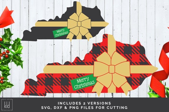 Download Kentucky Christmas svg Christmas Present svg Buffalo Plaid