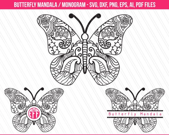 Download Butterfly mandala svg, monogram svg, Butterfly clipart ...