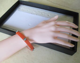 orange leather bracelet