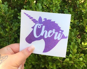 Unicorn with name decal, Yeti tumbler decals for women, monogram unicorn car stickers, name decal, always be a unicorn, I'm a unicorn decal