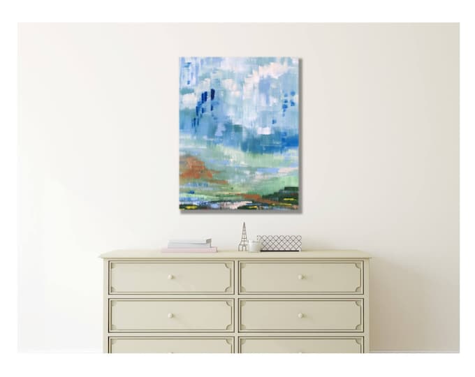 Abstract Sky Art -- Original Modern Artwork, Clouds, Soothing Peaceful Landscape, Nature, Country, French Country Art, France, Countryside