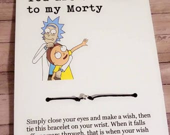 Rick and Morty , funny rick and morty , rick and morty gift , wish bracelet , gift for boyfriend , couples bracelet , friendship gift