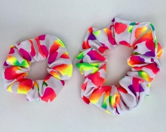 Hair puffs, swimsuit fabric, white pattern flash, scrunchies, scrunchie, elastic