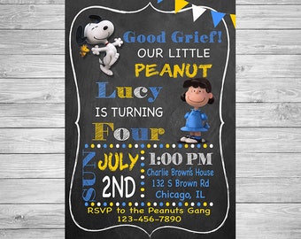 Snoopy Birthday Party Invitation for girls