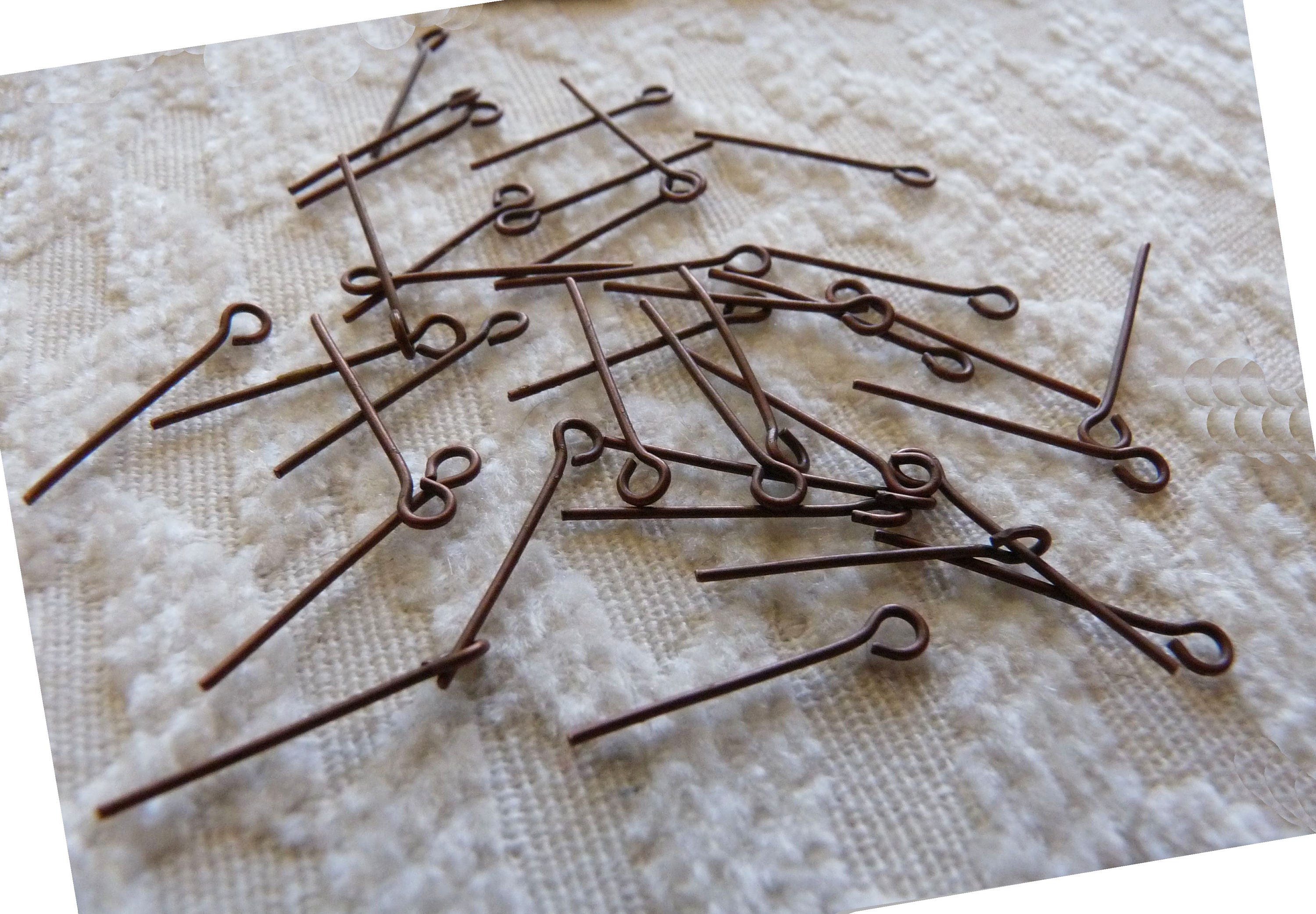 Copper Eye Pins 20mm Eyepins Antique Copper Tone Eye Pins