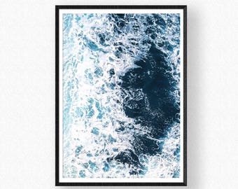 Ocean Waves Print, Ocean wall art, Ocean Photography, Ocean art, Wave Printable, Ocean Waves Art, Water Waves, Blue Art, Blue Print, Ocean