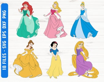 Princess SVG Ariel svg Cinderella svg Rapunzel svg Snow white svg Belle svg Aurora svg Commersial use ok