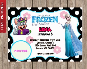 Chuck E. Cheese Invitation, Chuck E. Cheese Birthday Party, Chuck E Cheese Birthday Invitation. Digital (print it yourself)