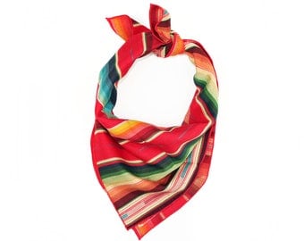 Mexican Serape Stripe Multicolor Bandana // Scarf // Wrap // Headband // Neckerchief // Neck Tie