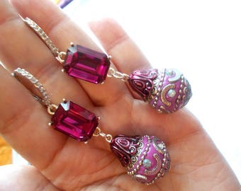 shades of fuschia and aren't earrings