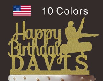 Personalized Happy Birthday Cake Topper, Custom Gymnastics Cake Topper, Cardstock Cake Topper, Create Your Own! Custom Name, Any Name, PT011