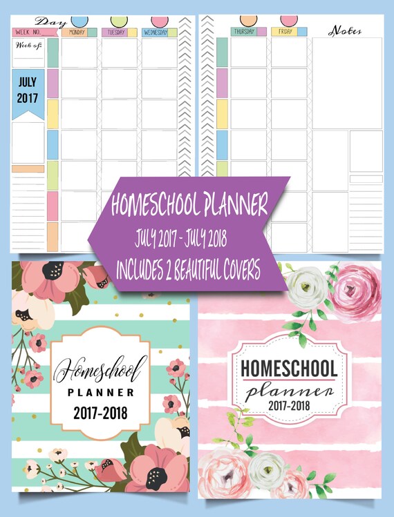 DIGITAL DOWNLOAD Homeschool Planner | Teacher Planner | Weekly Planner | Planner Pages | Monthly Planner | Student Planner |Monday to Friday
