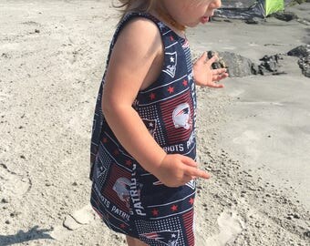 Little girls Patriots Reversible Pinafore