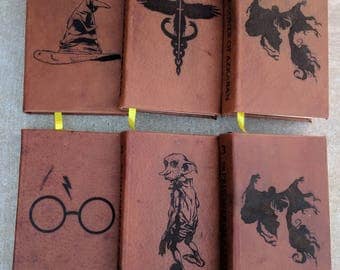 Leather bound and Lasered Harry Potter Books- Mini Series Books 1-3