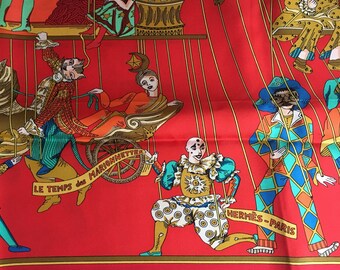 Hermès scarf "Le temps des marionnettes" by Annie Faivre