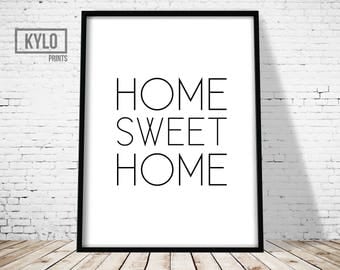 Home Sweet Home Print, Home Wall Art, Typography Poster, Typography Art, Printable Word Art, Home Sweet Home Printable, Housewarming Gift