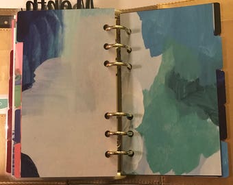 Water Color Floral Design Personal Planner Dividers - DOUBLE SIDED